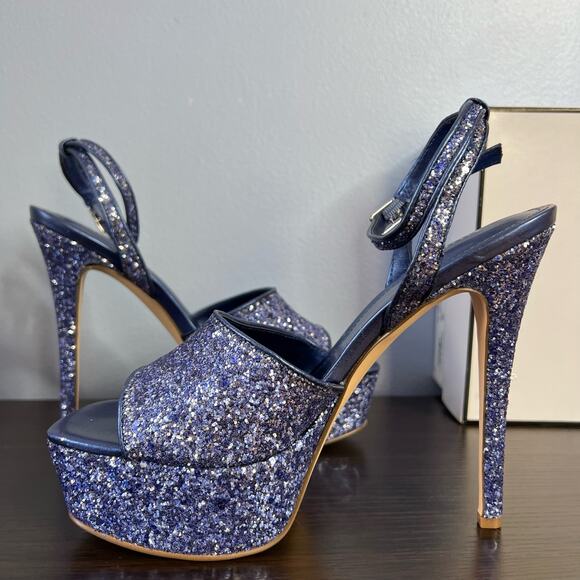 Guess Blue Glitter Heels - Picture 4 of 10